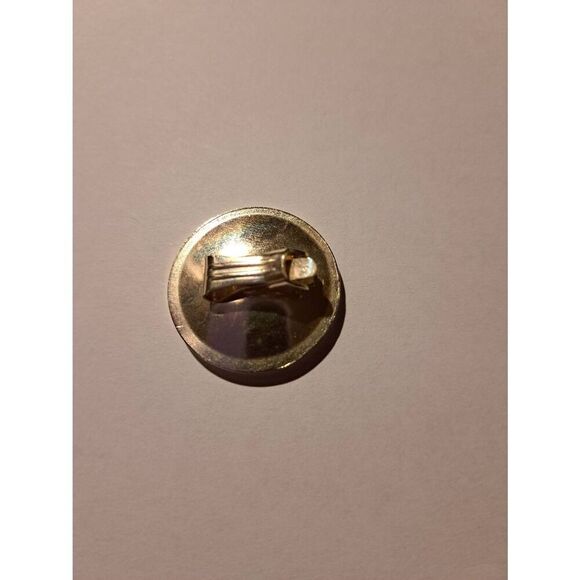 Vintage West Germany Silver Tone Clip-On Earrings Round Button Style 1” - Picture 5 of 6